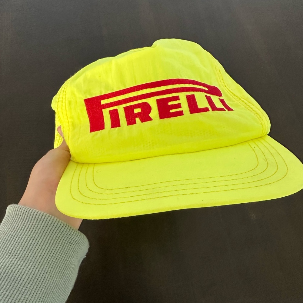 Vintage Pirelli F1 Neon Yellow Cap